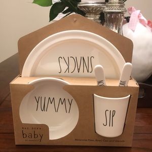 Rae Dunn Baby bowl plate cup and utensils